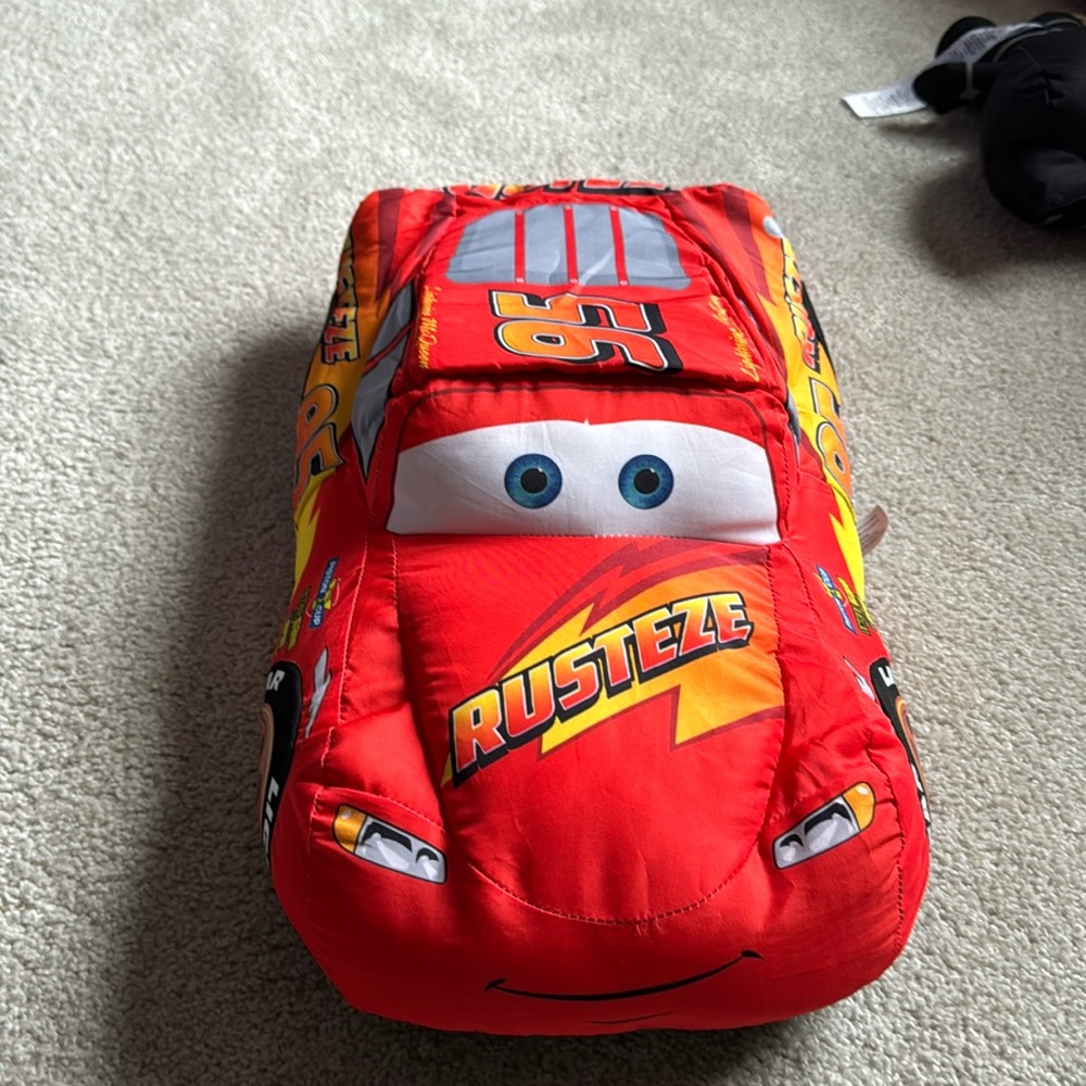 Reversible Lightening McQueen decorative pillow